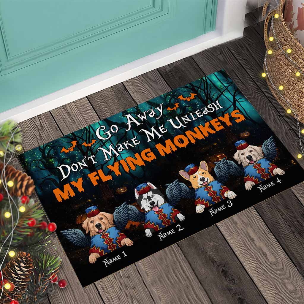 Discover Don't Make Me Unleash My Flying Monkeys - Personalized Halloween Dog Doormat