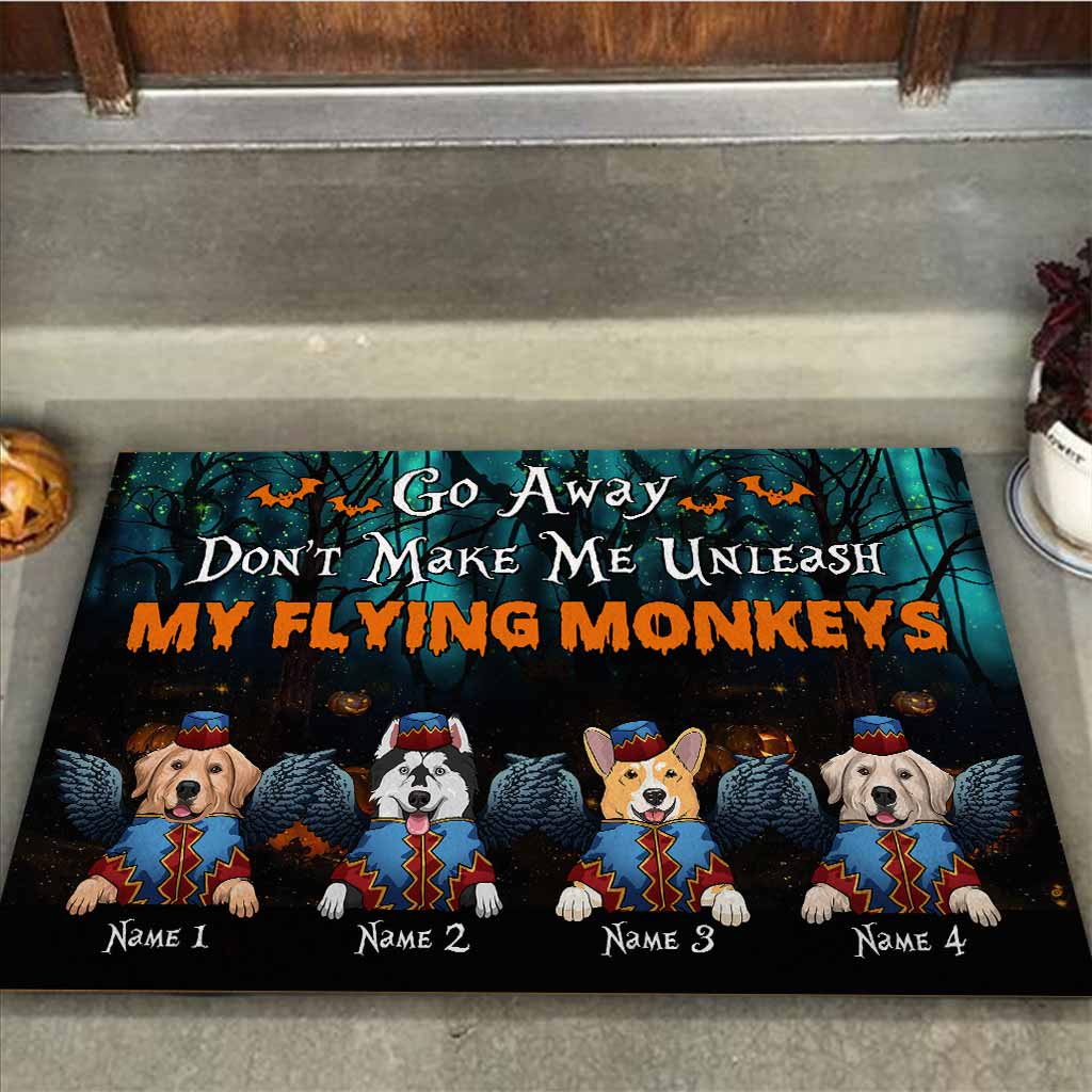 Discover Don't Make Me Unleash My Flying Monkeys - Personalized Halloween Dog Doormat