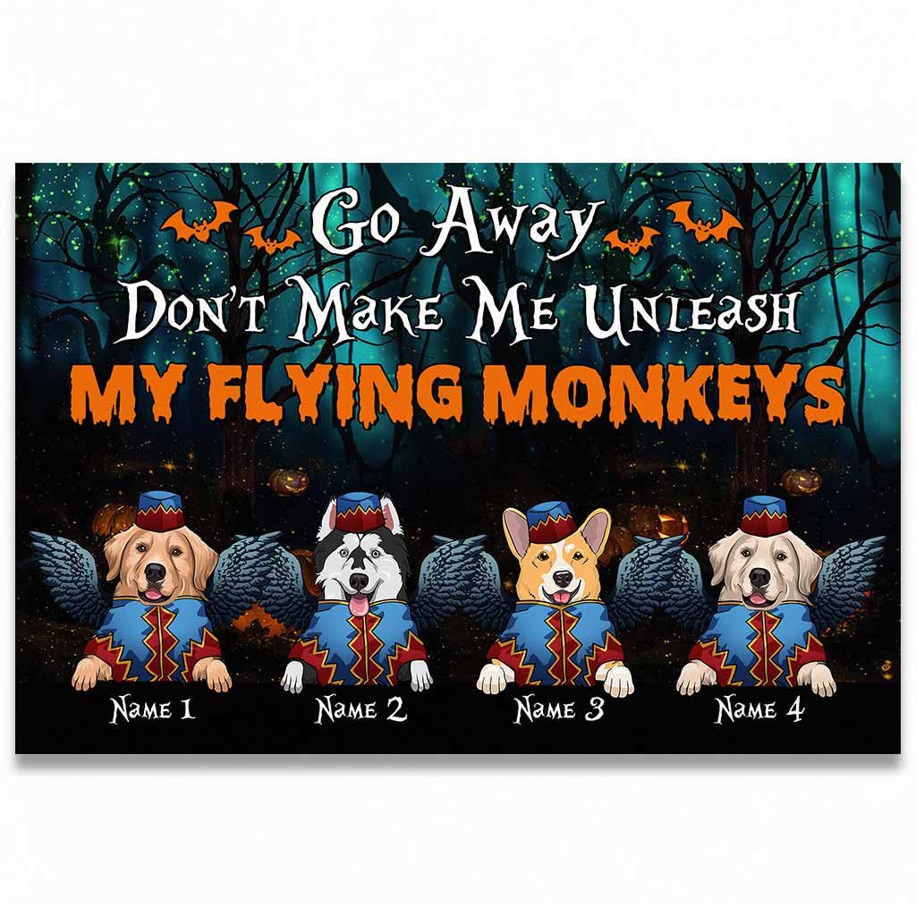 Discover Don't Make Me Unleash My Flying Monkeys - Personalized Halloween Dog Doormat