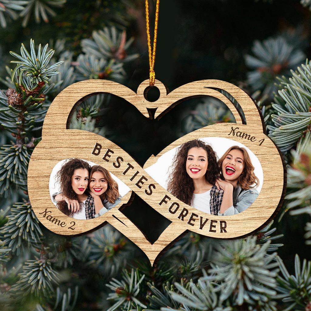 Besties Forever - Personalized Christmas Ornament (Printed On Both Sides)