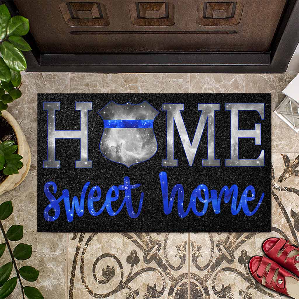 Home Sweet Home - Police Coir Pattern Print Doormat