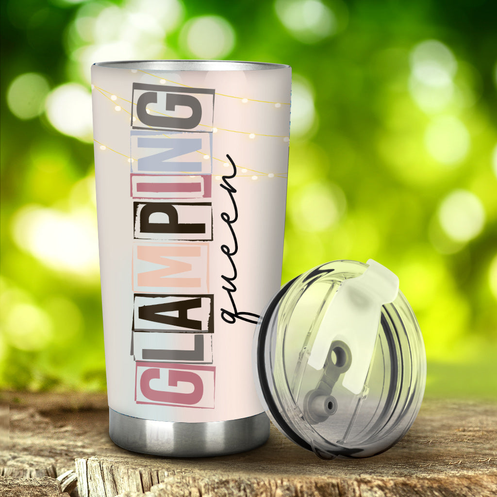 Glamping Queen Personalized Camping Lover Custom Tumbler