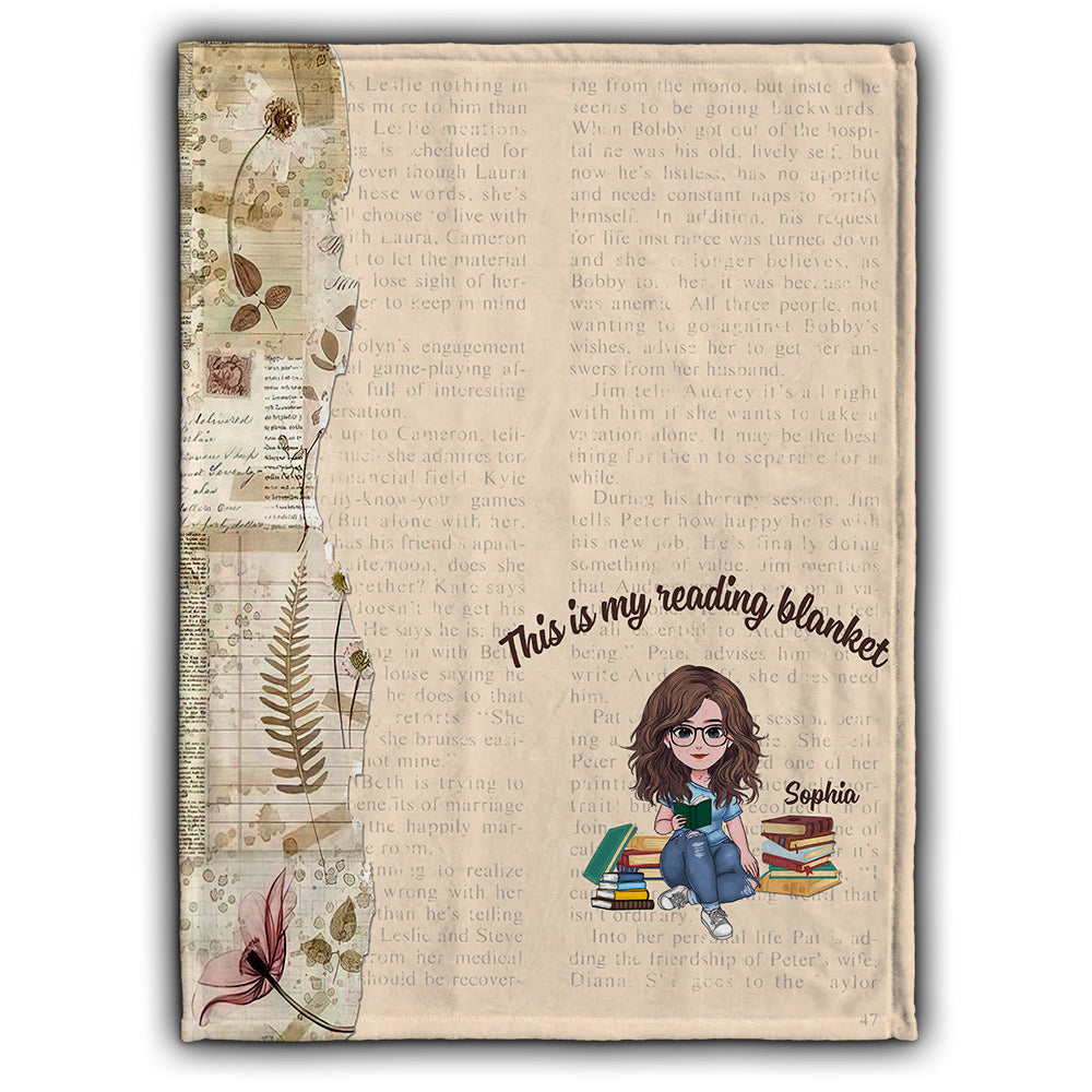 This Is My Reading Blanket - Book gift for mom, daughter, girlfriend, wife - Personalized Blanket