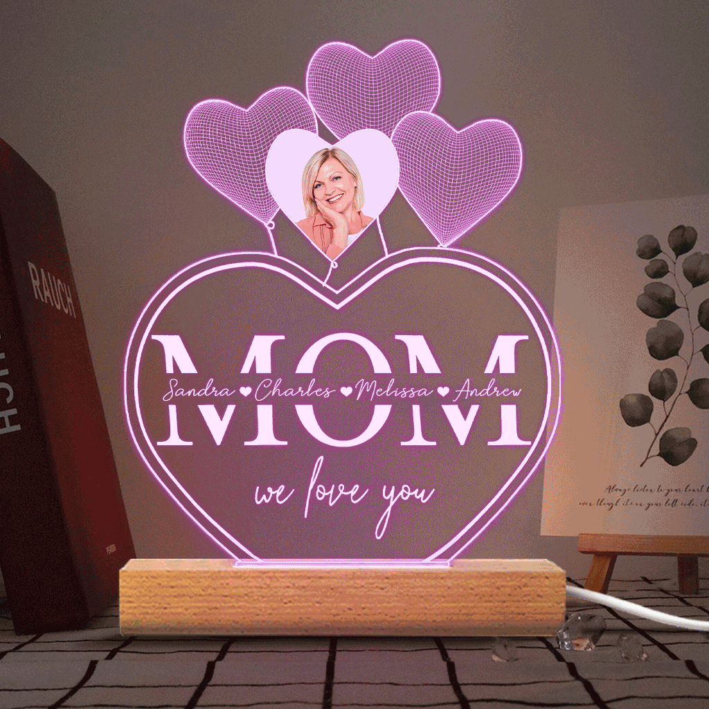 Discover Wishes Are Granted In A Mother's Heart - Personalized Mother's Day Mother Shaped Plaque Light Base
