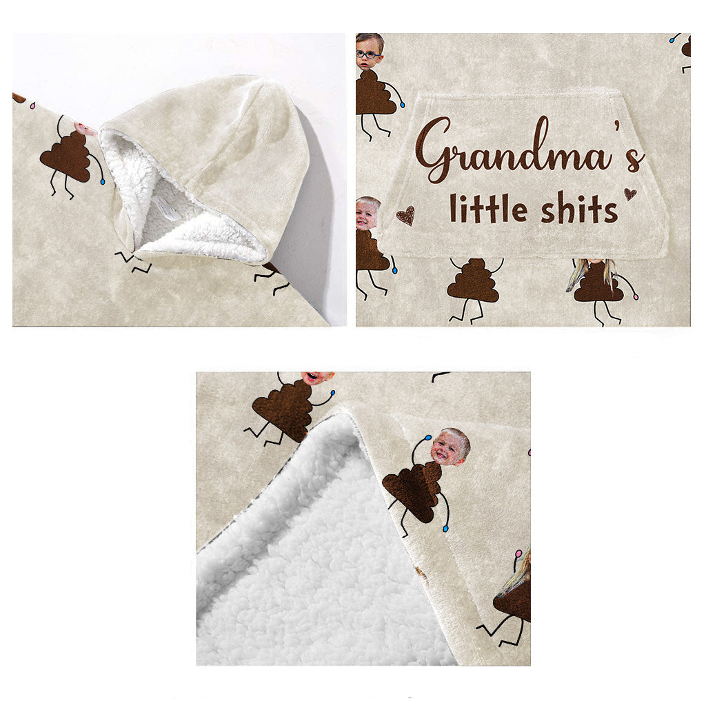 Grandma's Little Cuties - Gift for grandma, mom, dad, grandpa - Personalized Blanket Hoodie