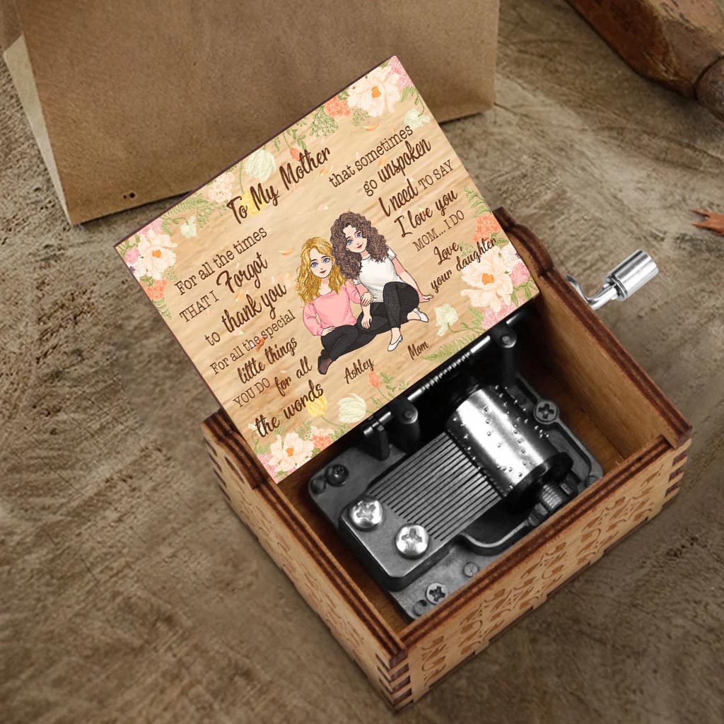 For All The Time That I Forgot To Thank You - Personalized Mother's Day Mother Hand Crank Music Box