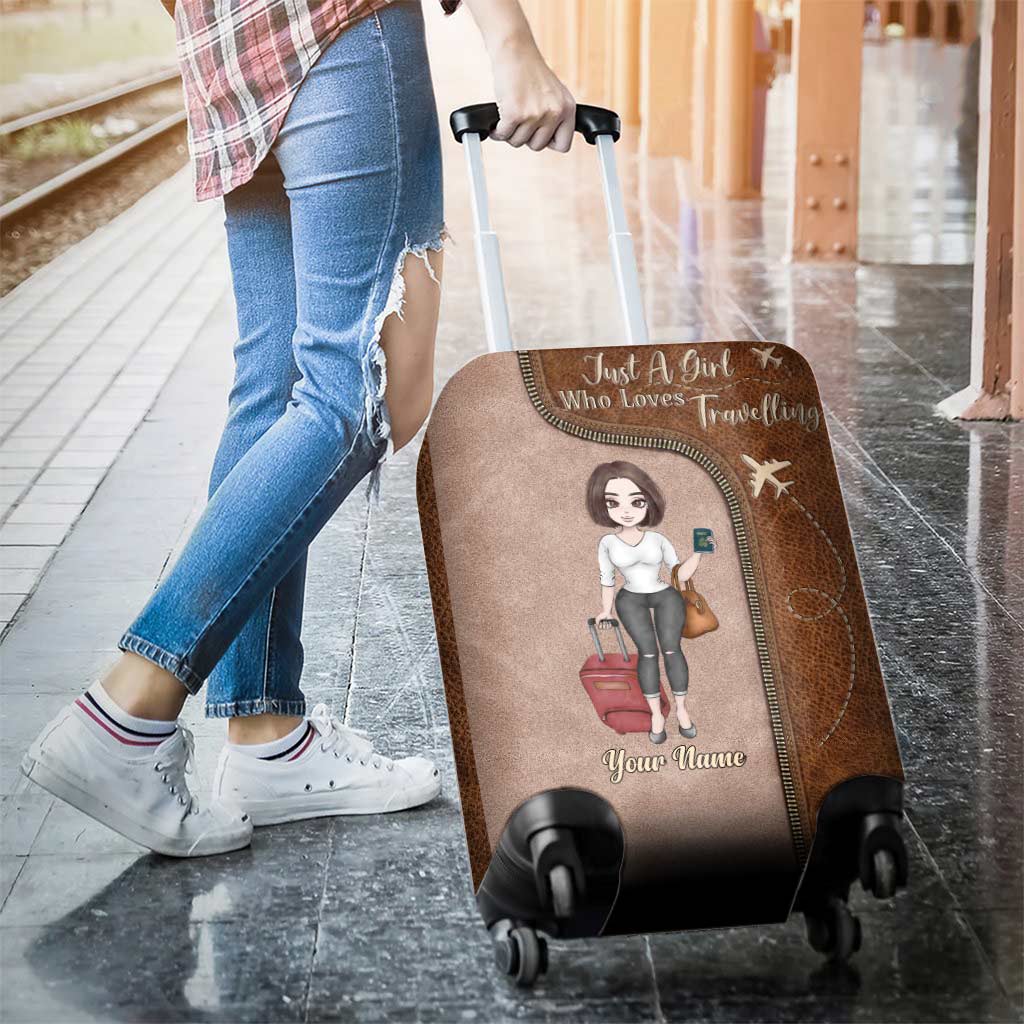 Just A Girl Who Loves Travelling - Personalized Luggage Cover