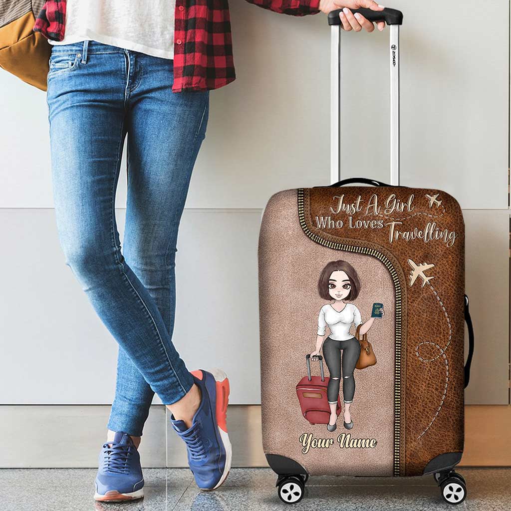 Just A Girl Who Loves Travelling - Personalized Luggage Cover