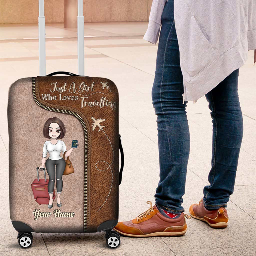 Just A Girl Who Loves Travelling - Personalized Luggage Cover