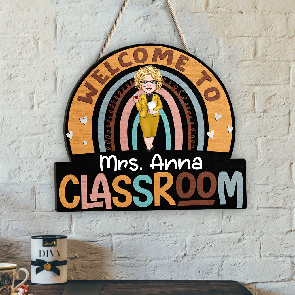 Welcome To Classroom - Personalized Teacher Wood Sign