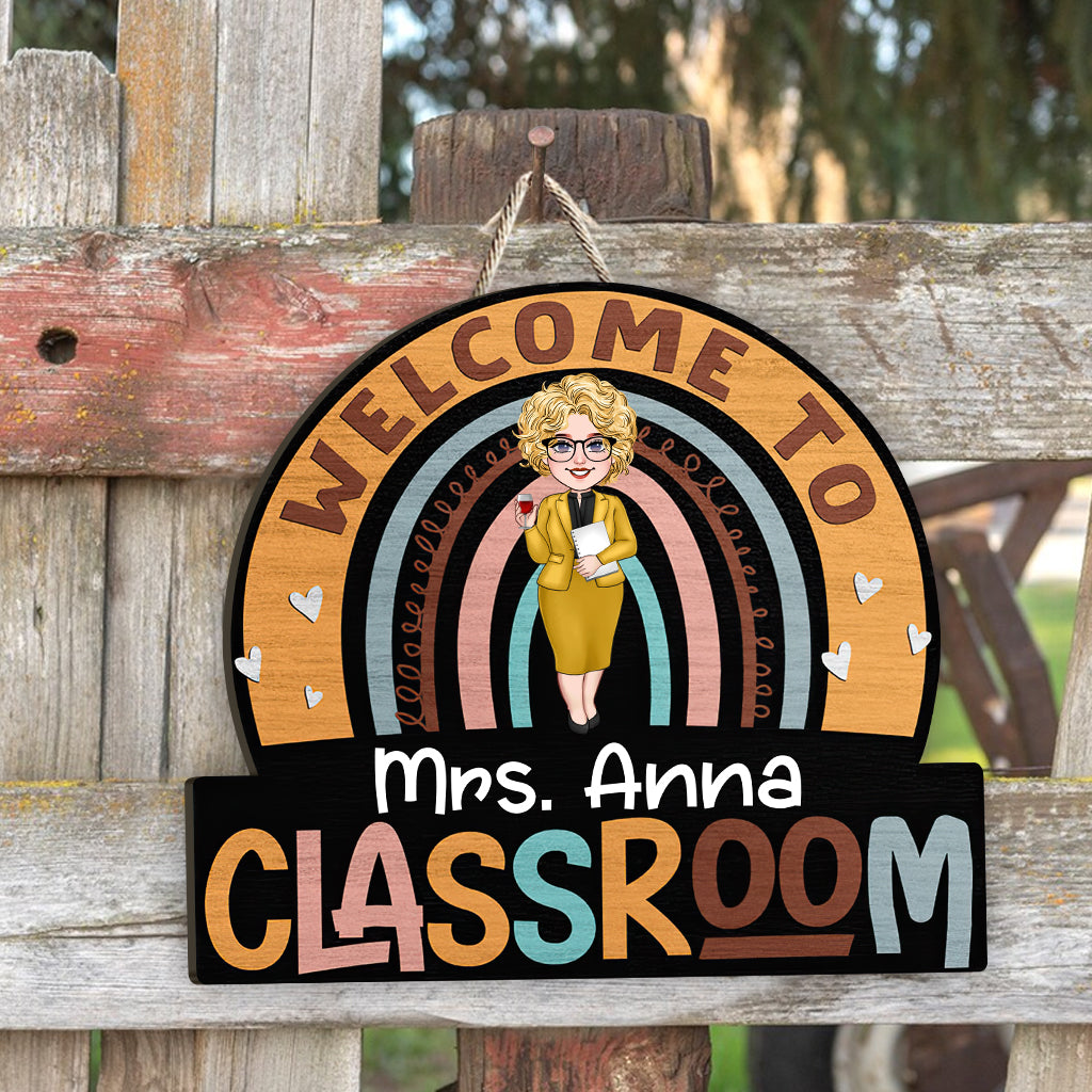 Welcome To Classroom - Personalized Teacher Wood Sign