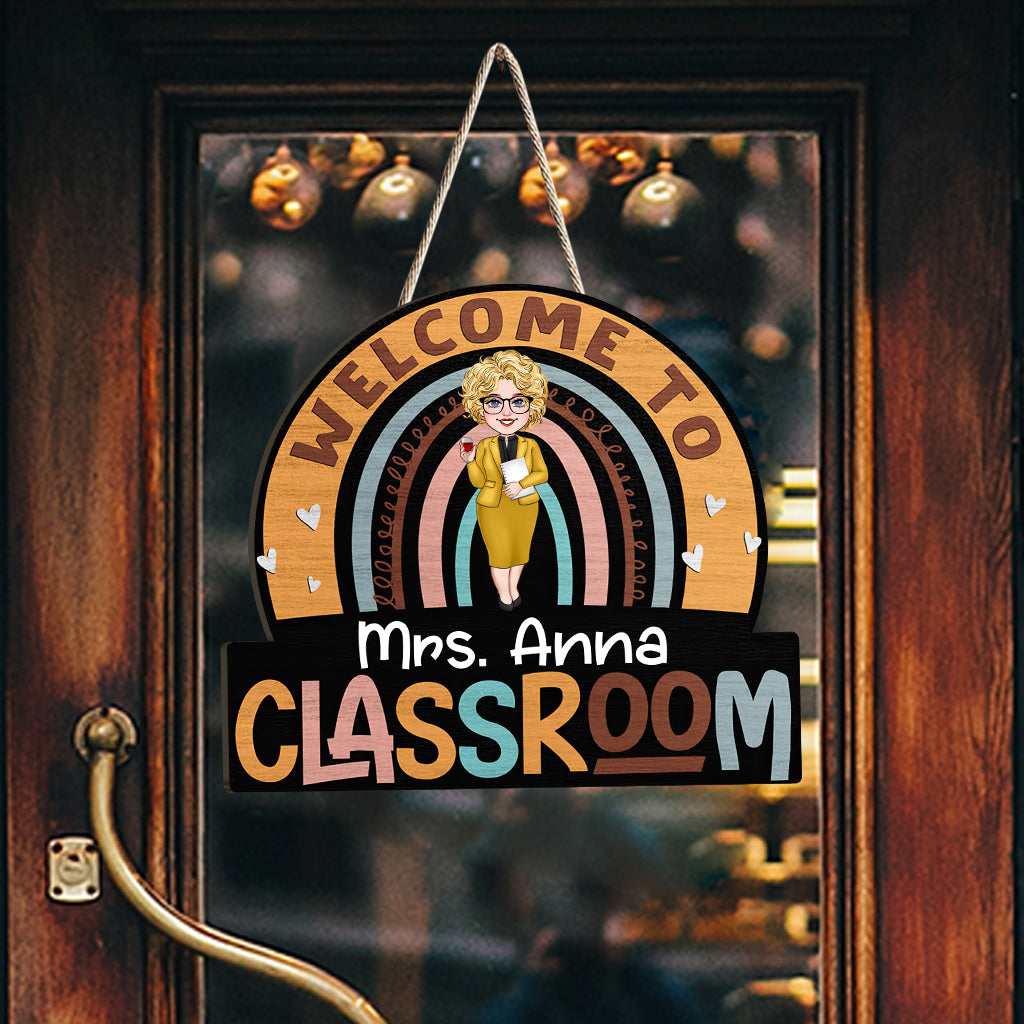 Welcome To Classroom - Personalized Teacher Wood Sign