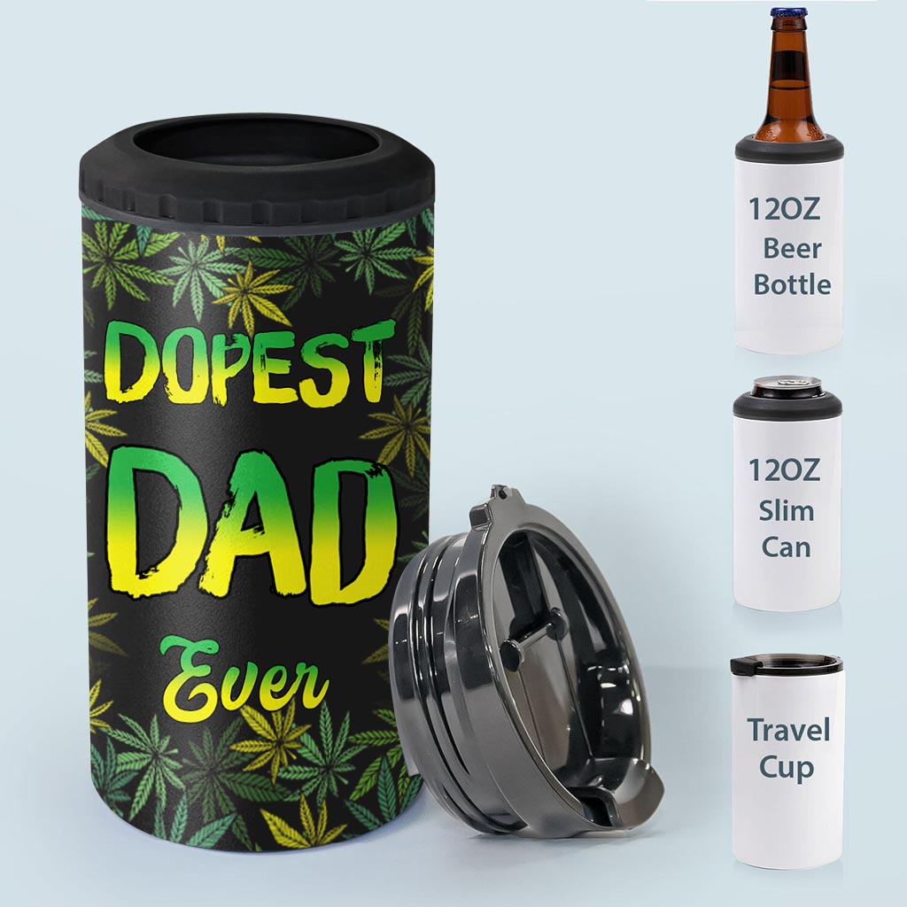 Dopest Dad Ever - Personalized Weed Can Cooler