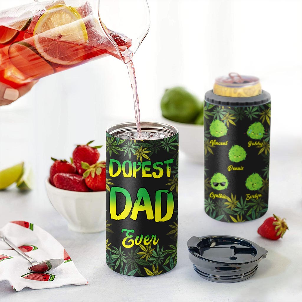 Dopest Dad Ever - Personalized Weed Can Cooler