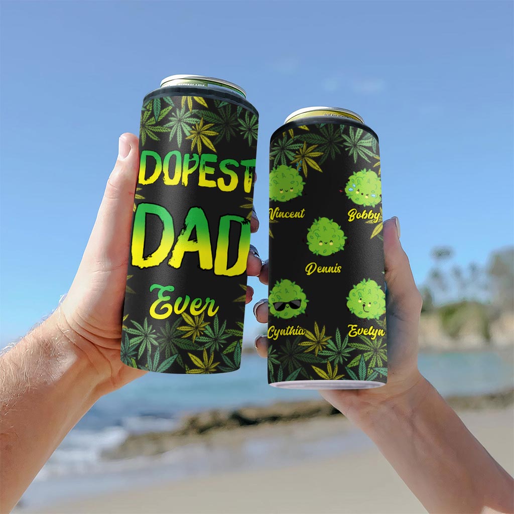 Dopest Dad Ever - Personalized Weed Can Cooler