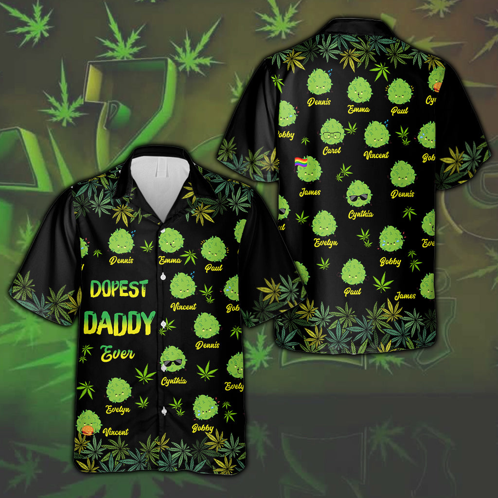 Dopest Dad Ever - Personalized Weed Hawaiian Shirt