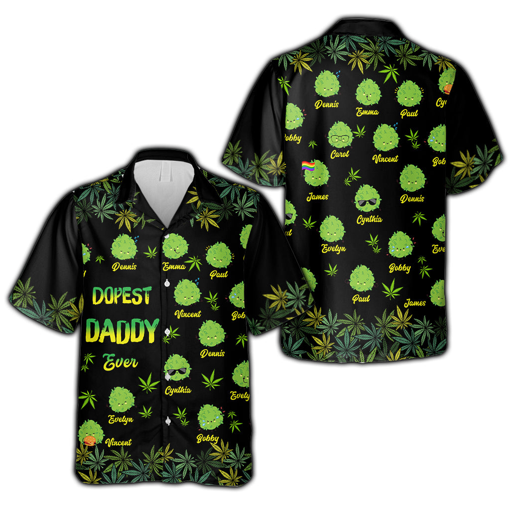 Dopest Dad Ever - Personalized Weed Hawaiian Shirt