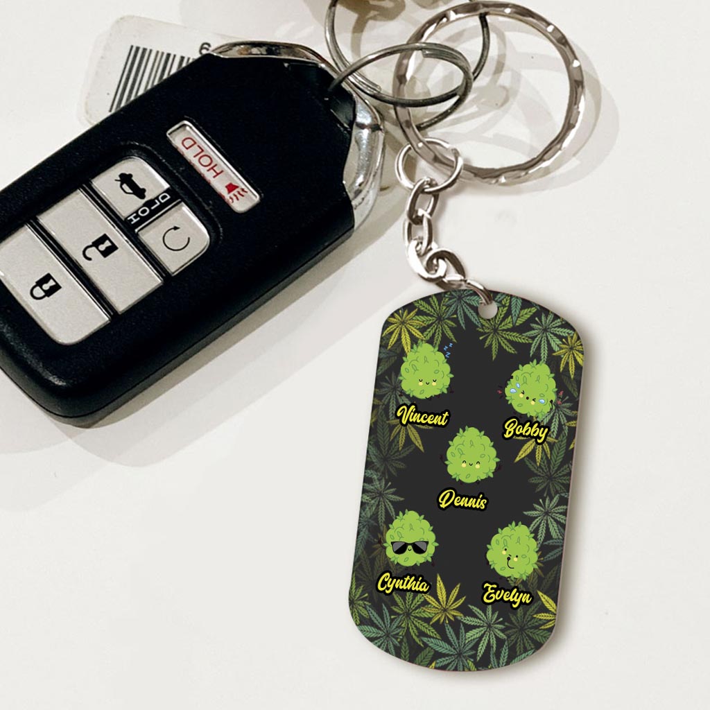 Dopest Dad Ever - Personalized Weed Stainless Steel Keychain