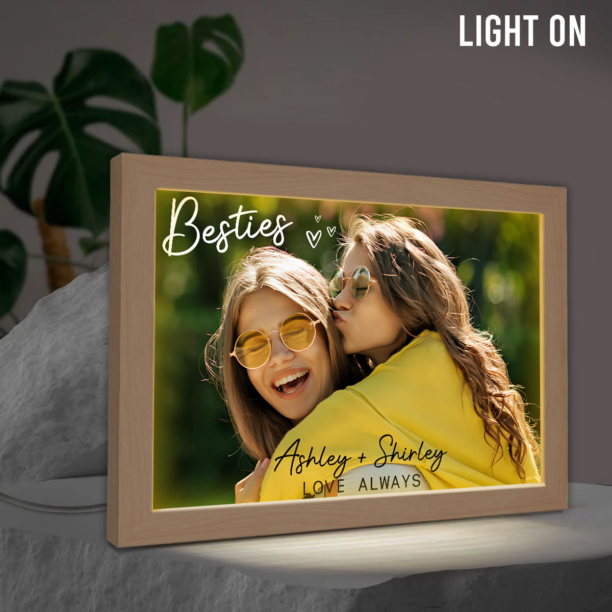 Besties Love Always - Personalized Bestie Light Photo Frame