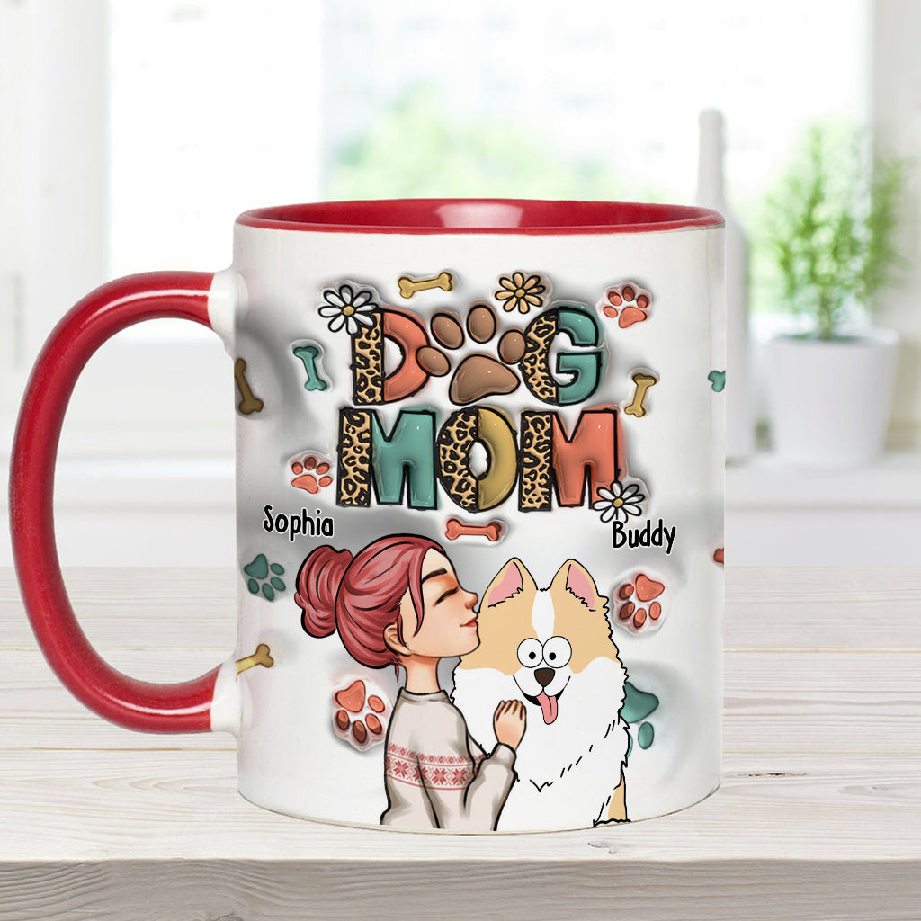 Dog Mom Cat Mom Inflated - Gift for dog lovers, cat lover - Personalized Accent Mug