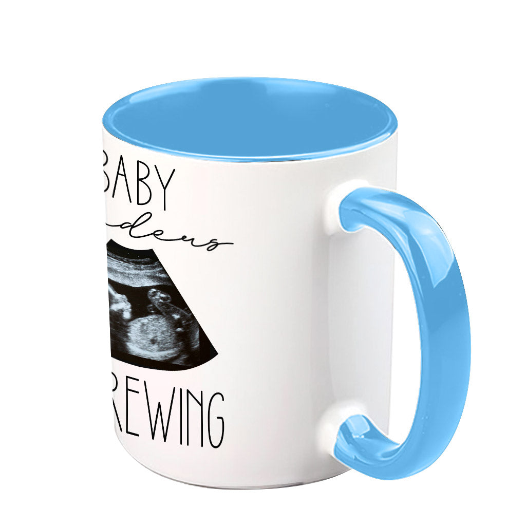 Baby Is Brewing Baby Ultrasound Photo - Pregnancy gift for wife - Personalized Accent Mug