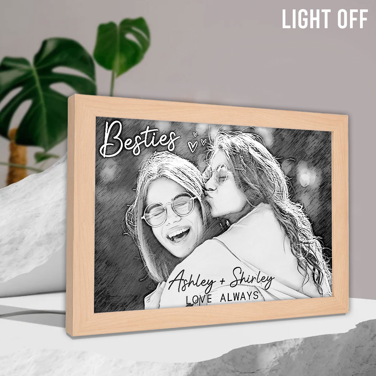 Besties Love Always - Personalized Bestie Light Photo Frame