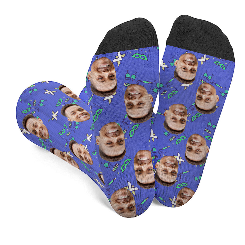 Custom Face Party Pattern - Personalized Son Socks