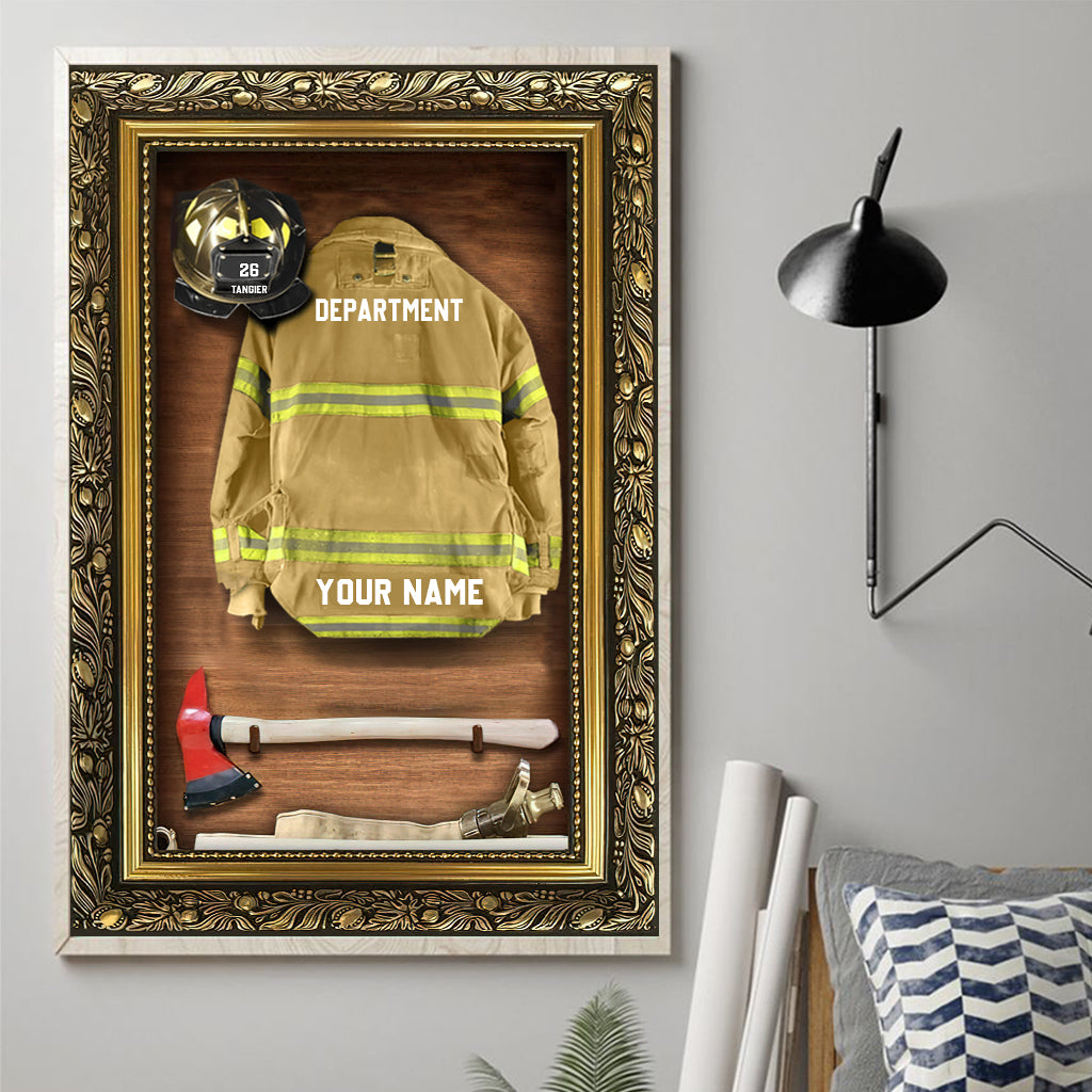 Firefighter Armor - Personalized Firefighter Canvas And Poster