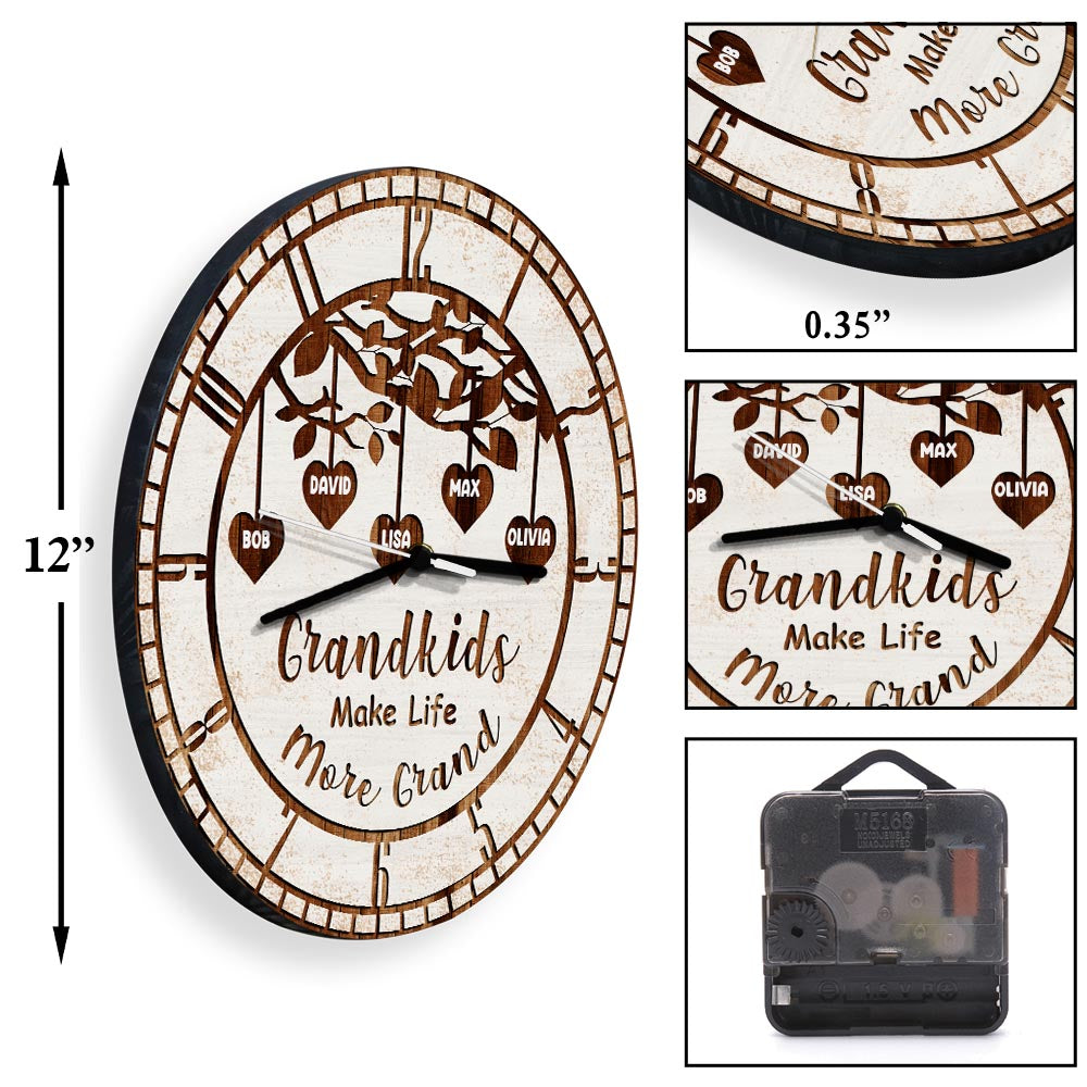 Grandkids Make Life More Grand - Personalized Grandma Wall Clock