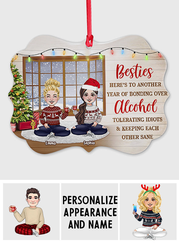 Best Friends Keeping Each Other Sane - Personalized Bestie Ornament