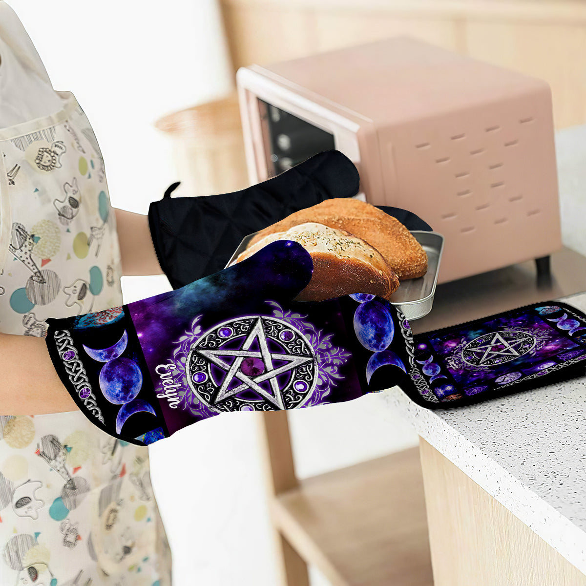 Magical Kitchen - Personalized Witch Oven Mitts & Pot Holder Set