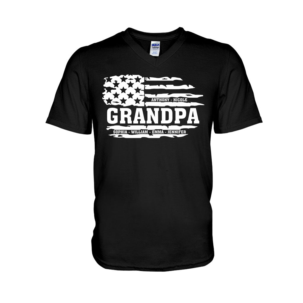 Grandpa US Flag - Personalized Grandpa T-shirt & Hoodie