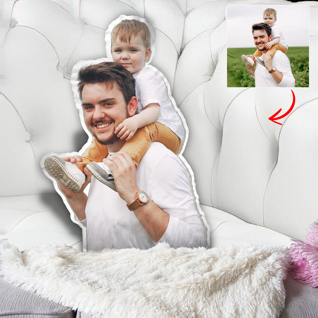 Custom Photo Humanoid - Personalized Father Shaped Pillow