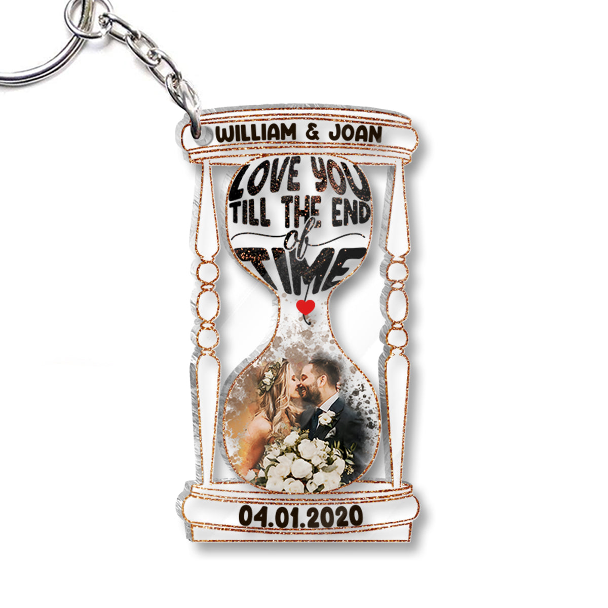 Till The End Of Time - Personalized Husband And Wife Keychain