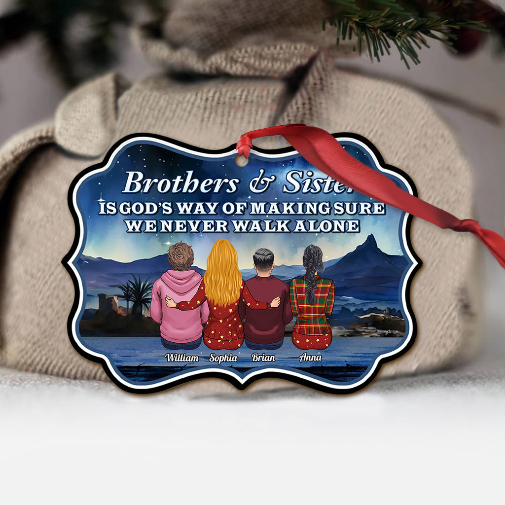 Never Walk Alone - Gift for sibling, friend - Personalized Ornament