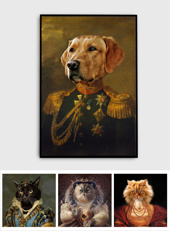 Royal Portrait - Personalized Dog Canvas And Poster