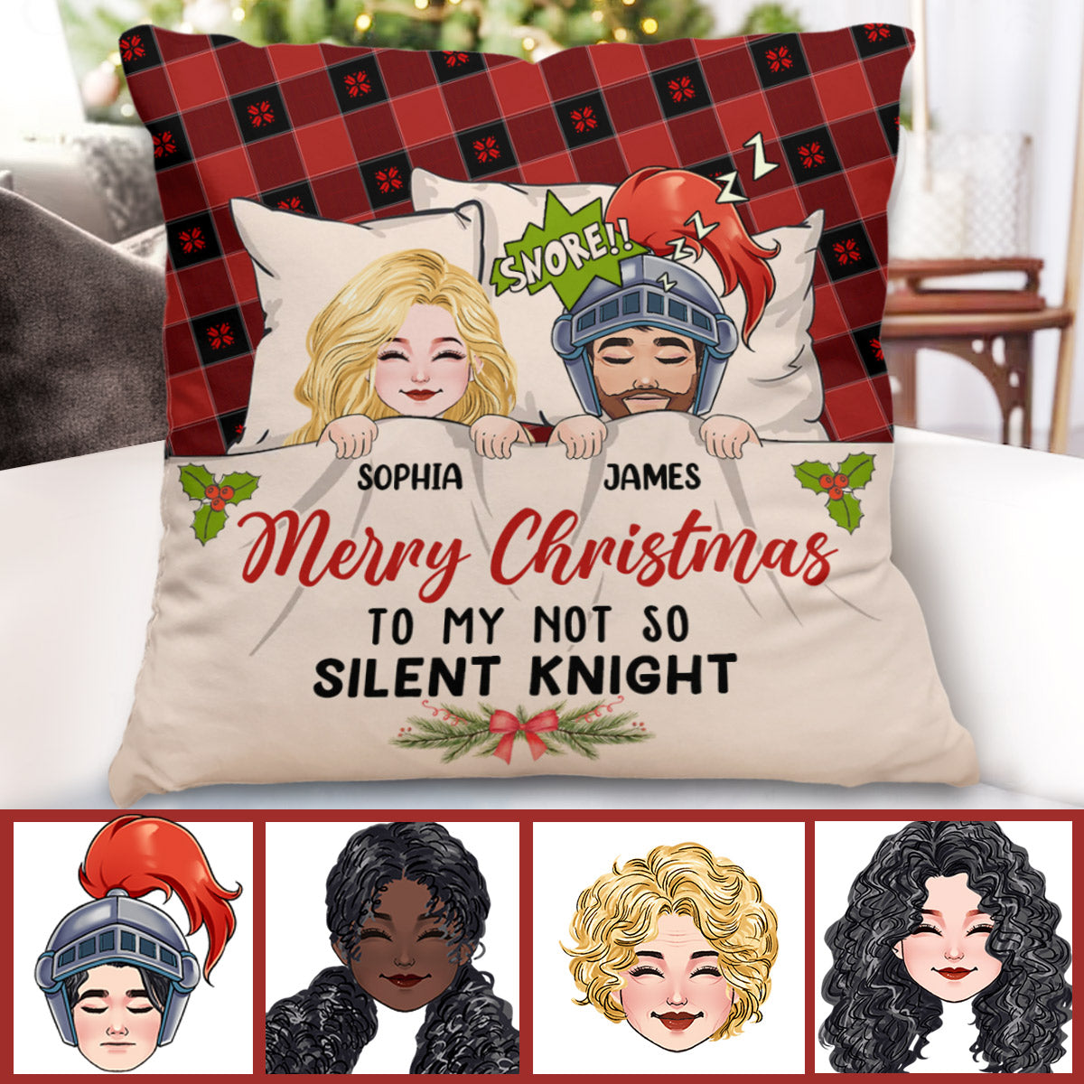 Merry Christmas To My Not So Silent Knight - Personalized Couple Throw Pillow