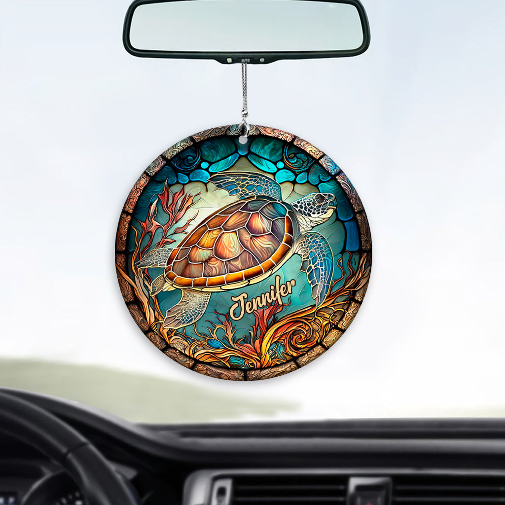 Discover Love Turtles - Personalized Turtle Acrylic Car Hanger