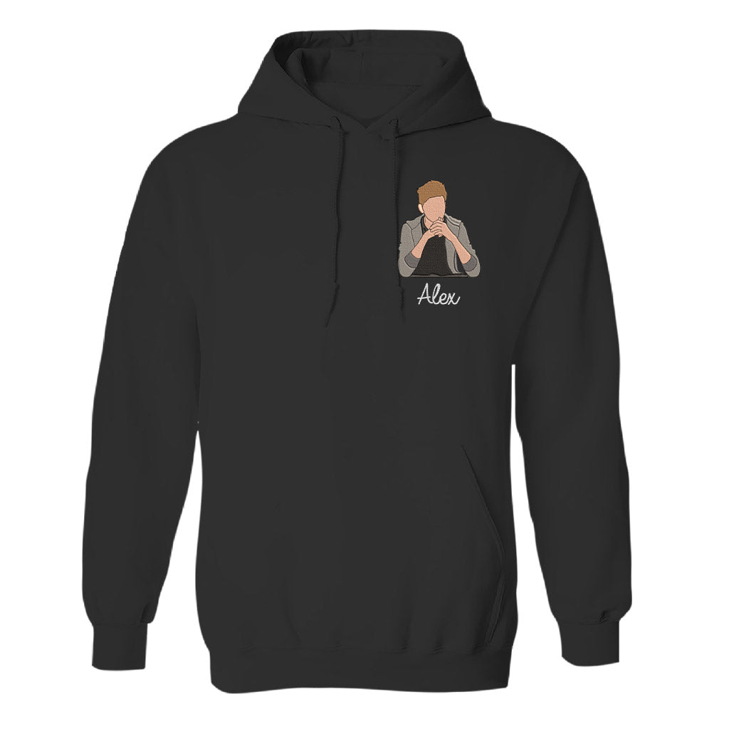 Custom 2D Photo - Personalized grandson Embroidered Hoodie