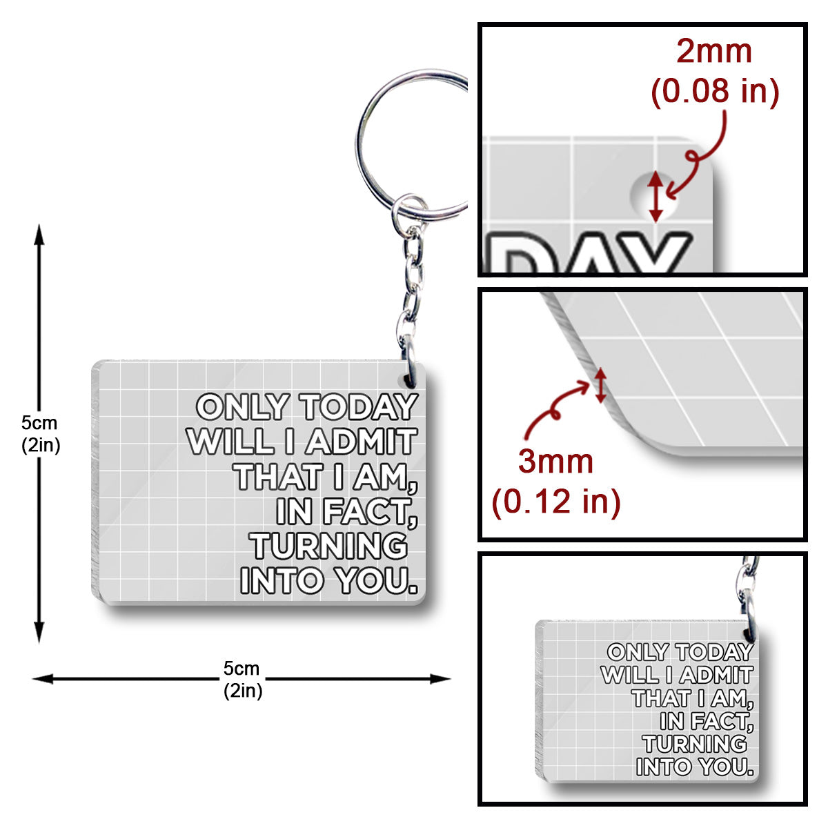 Turning Into My Mom Dad Like Mother Father Like Daughter Son - Personalized Mother Keychain (Printed On Both Sides)