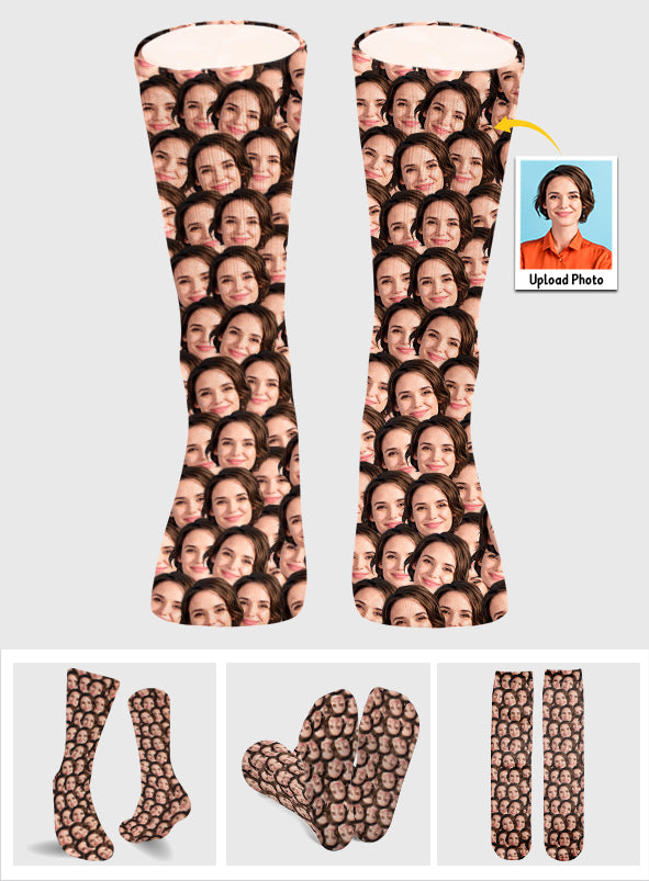 Customizable Printed Face - Personalized Mother Socks