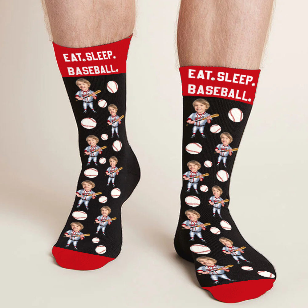 Eat Sleep Baseball - Personalized Baseball Socks