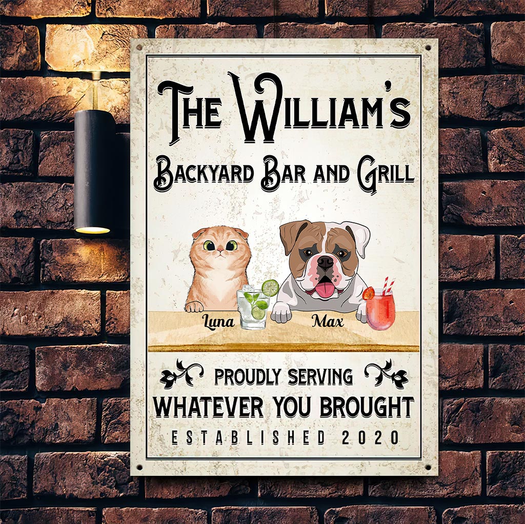 Welcome To Our Backyard - Personalized Backyard Rectangle Metal Sign