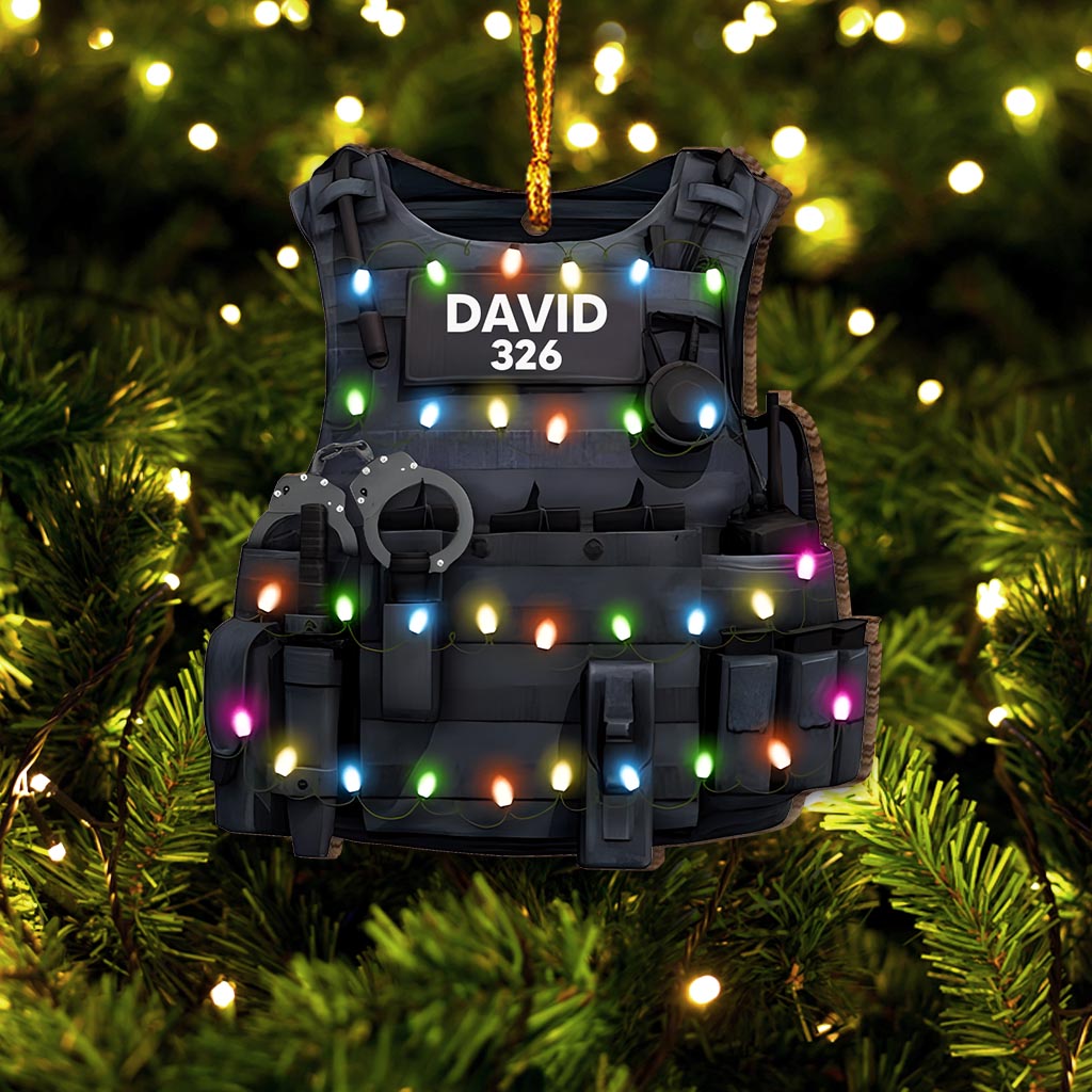 Police Armor Vest - Personalized Police Officer Ornament