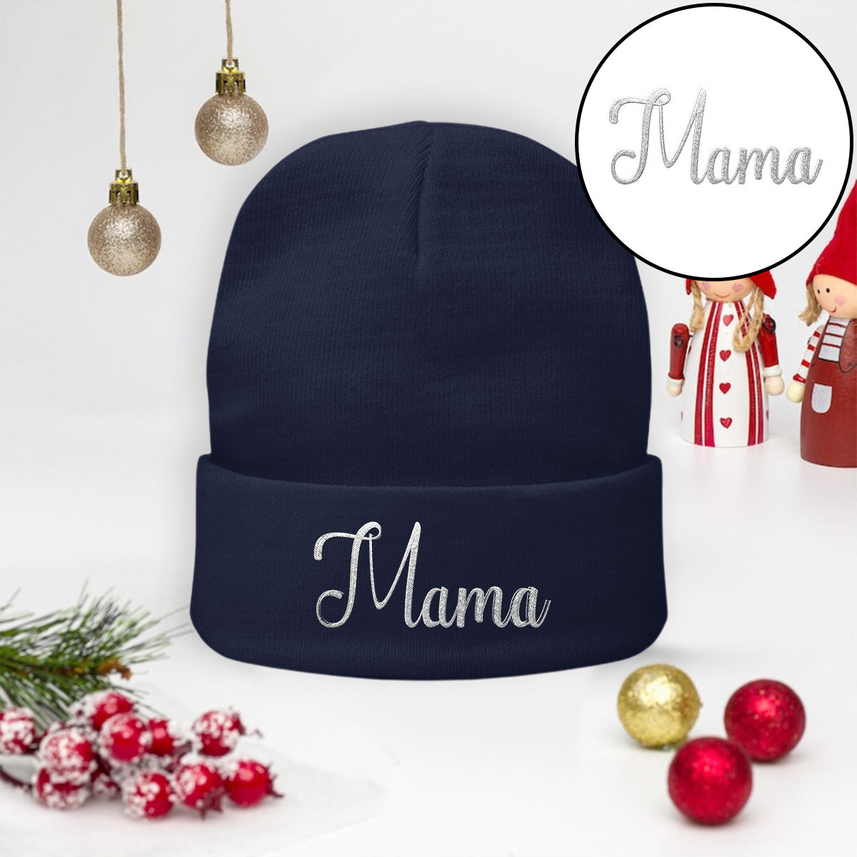 Custom Name - Personalized Mother Embroidered Beanie