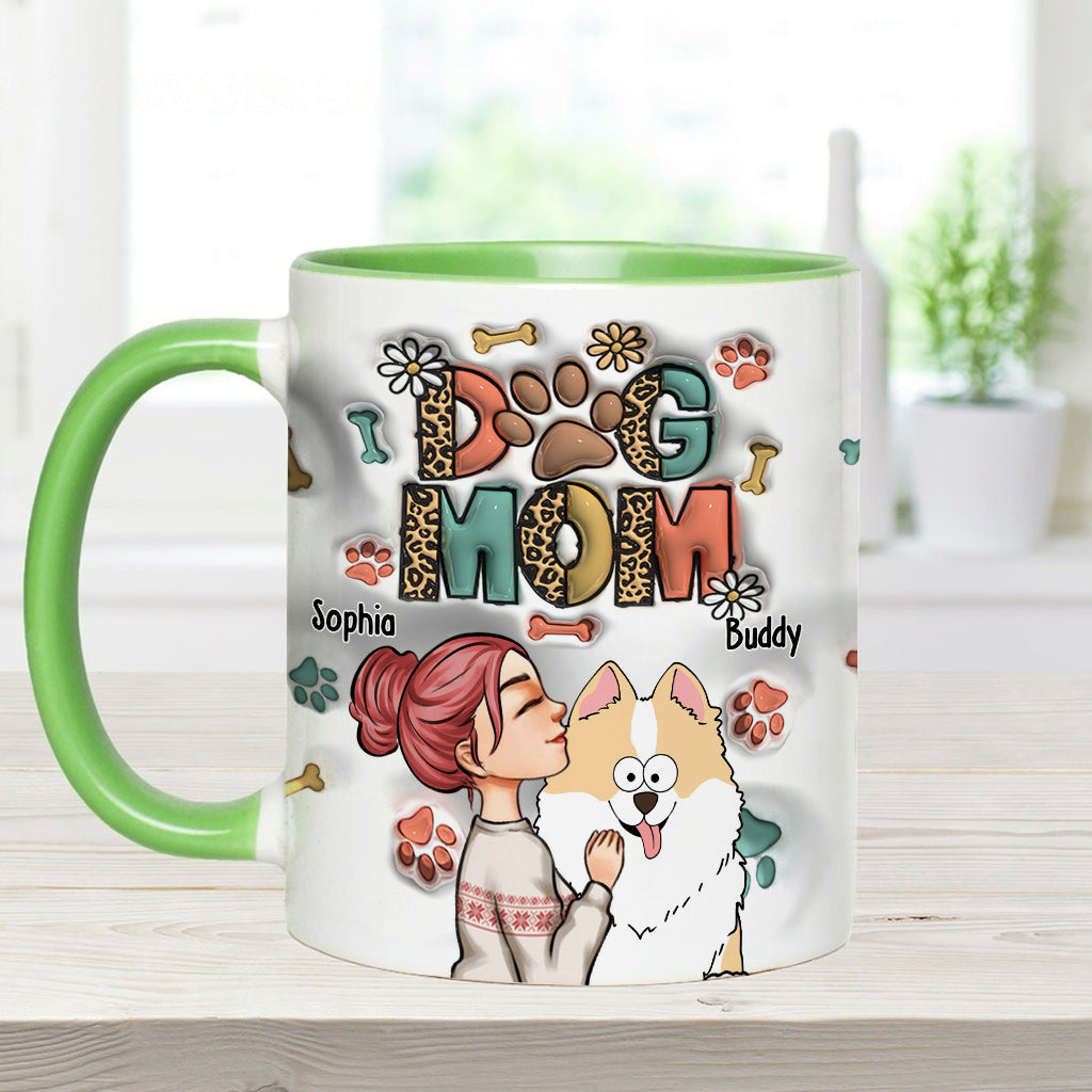 Dog Mom Cat Mom Inflated - Gift for dog lovers, cat lover - Personalized Accent Mug