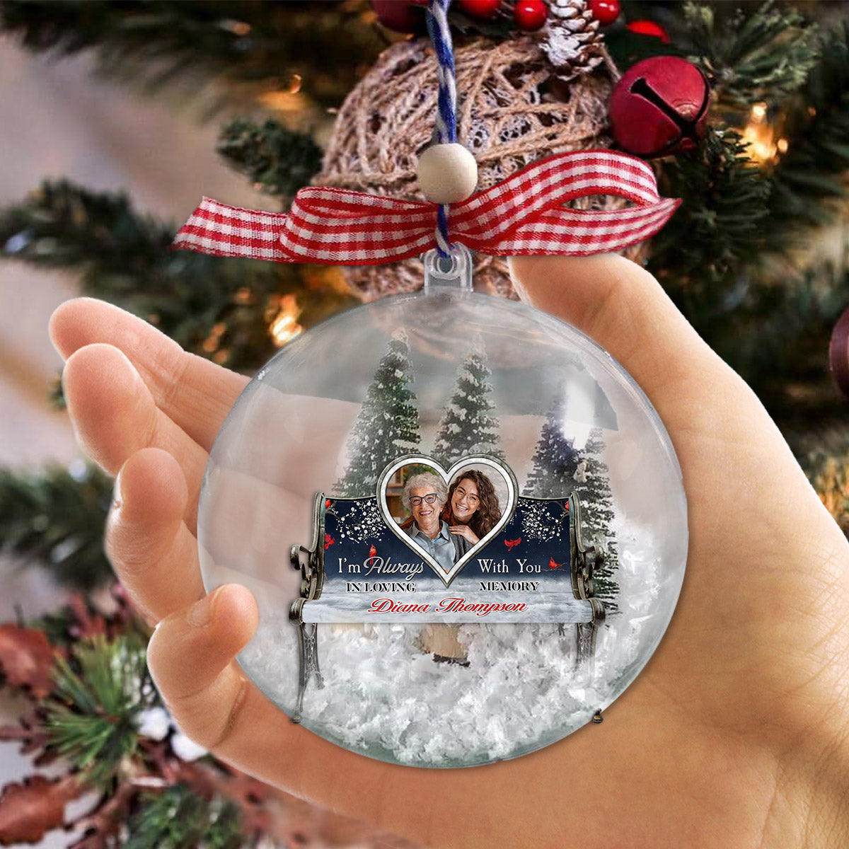 I'm Always With You - Personalized Memorial Snow Globe Ornament