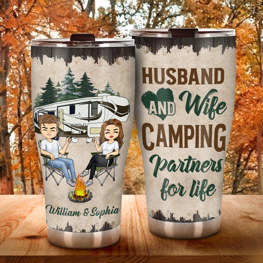 Camping Partners For Life - Personalized Couple Tumbler