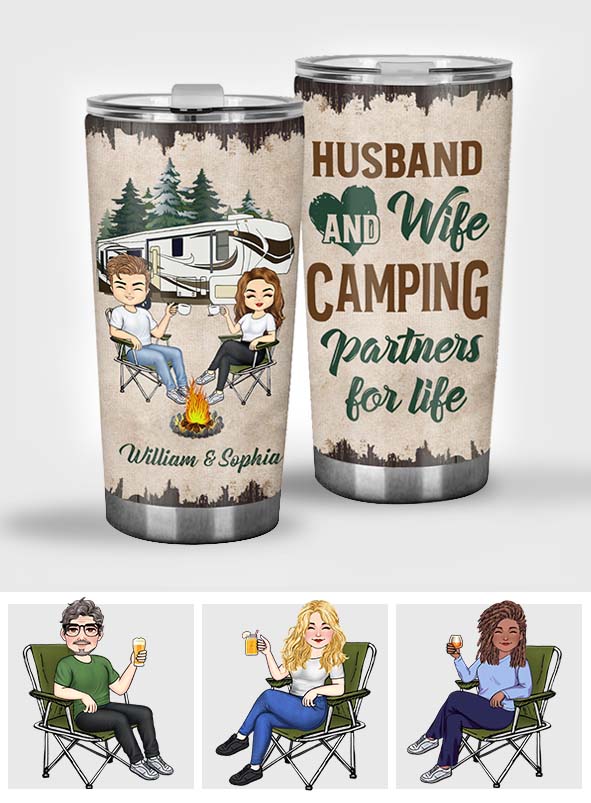 Camping Partners For Life - Personalized Couple Tumbler