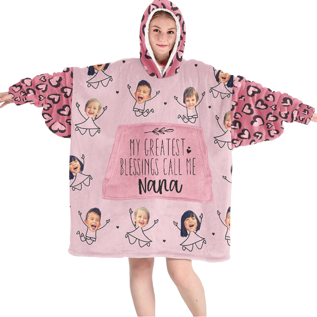 My Greatest Blessing - Personalized Mother's Day Mother Blanket Hoodie